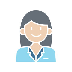 Business Woman icon in flat color style