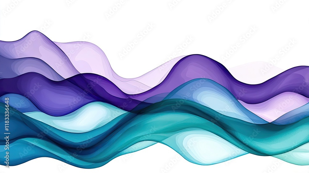 Poster watercolor abstract background concept. abstract waves in vibrant colors create a soothing, modern v