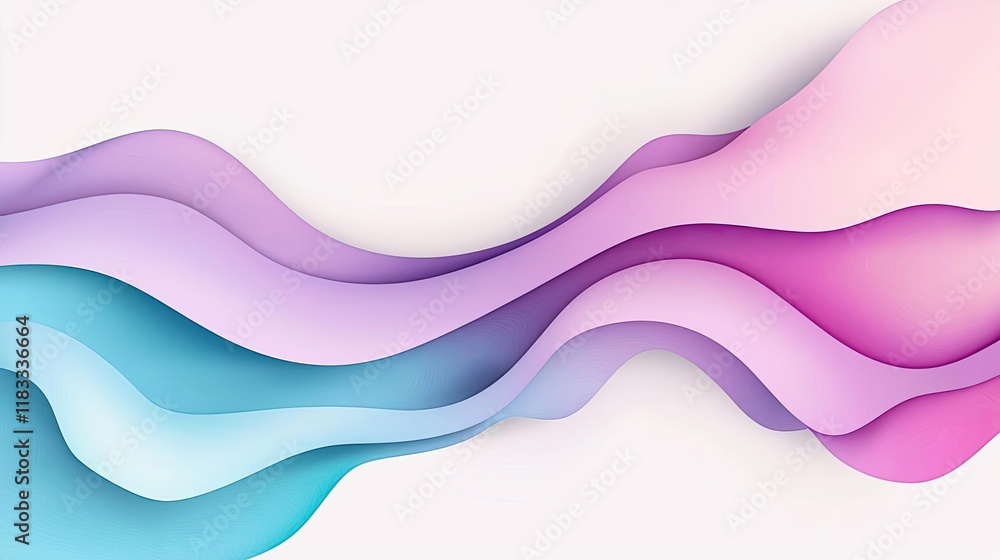 Poster watercolor abstract background concept. vibrant wave patterns in pink and blue create a modern and d