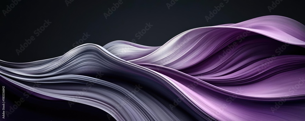 Poster watercolor abstract background concept. abstract waves in vibrant purple and gray colors, creating a