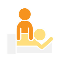 massage icon in flat color style
