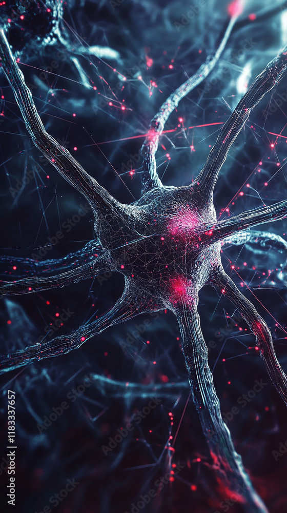 Poster technology-inspired abstract background with energy lines and neural network designs ideal for digit