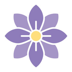 Flower icon in flat color style