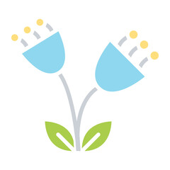 Tulip icon in flat color style