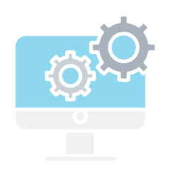 Computer Setup icon in flat color style