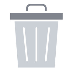 Bin icon in flat color style