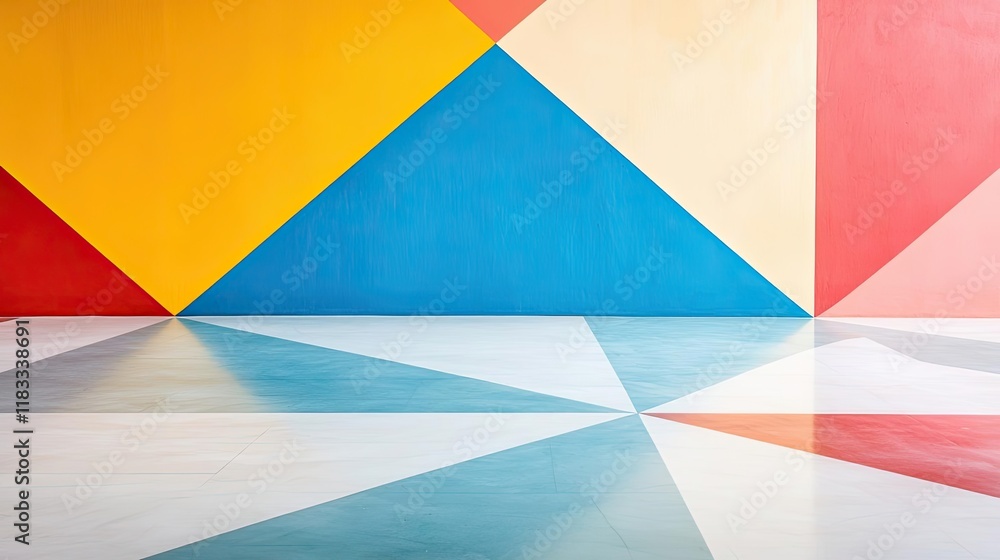 Poster floor abstract background idea. vibrant geometric shapes create a colorful, artistic background for 