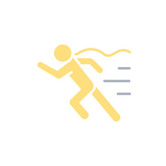 Superhero icon in flat color style