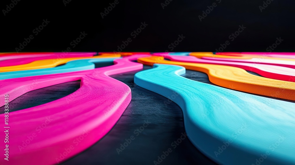 Poster floor abstract background idea. vibrant abstract shapes in bold colors creating a striking visual im
