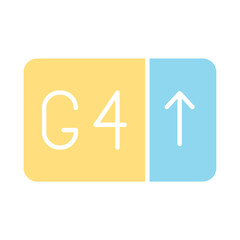 Airport Sign icon in flat color style