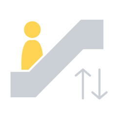 Escalator icon in flat color style