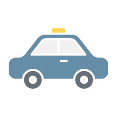 Taxi icon in flat color style