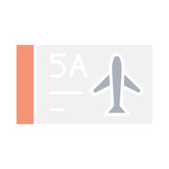 Obraz premium Boarding pass icon in flat color style