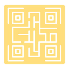 QR code icon in flat color style