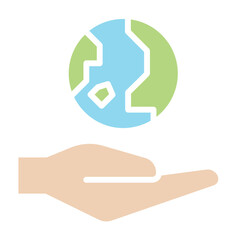 save the world icon in flat color style