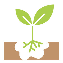 Sprout icon in flat color style