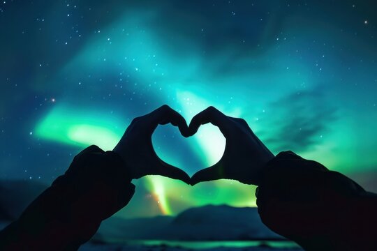 Heart hand silhouette photography outdoors symbol nature.