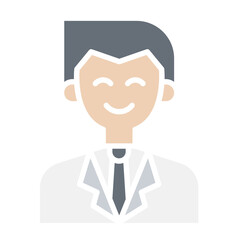 Doctor, pharmacist icon in flat color style