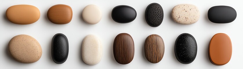 Afrotextured clipins, natural black, arranged neatly with soft, directional lighting