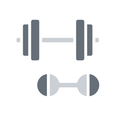 Dumbbell icon in flat color style