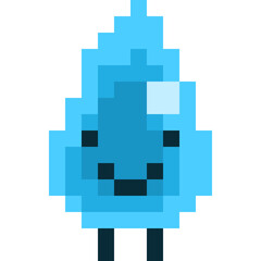 Small Water Man Cartoon Pixel Character