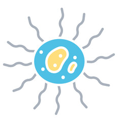 Virus icon in flat color style