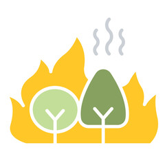 Forest Fire icon in flat color style