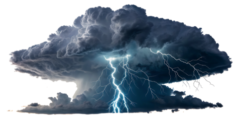 thunderstorm cloud  isolated on white background PNG.AI GENERATED