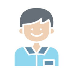 Man icon in flat color style