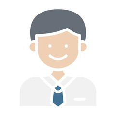 Man icon in flat color style