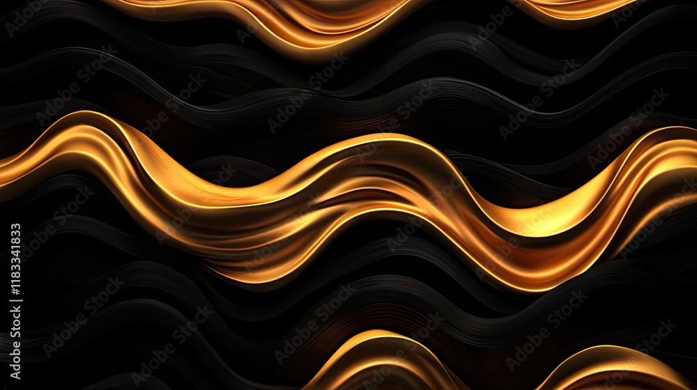 Poster fire abstract background concept. abstract waves of gold and black create a stunning visual texture 