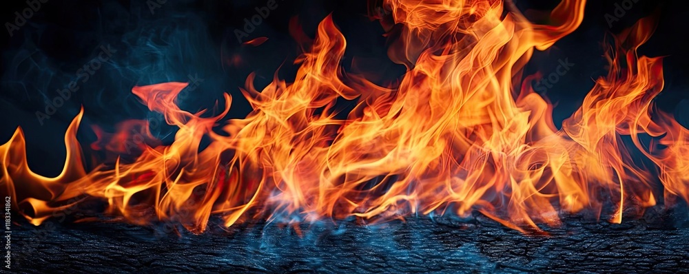Poster fire abstract background concept. vivid flames dancing against a dark backdrop, creating a captivati