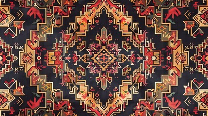 Obraz premium Turkish kilims pattern wallpaper
