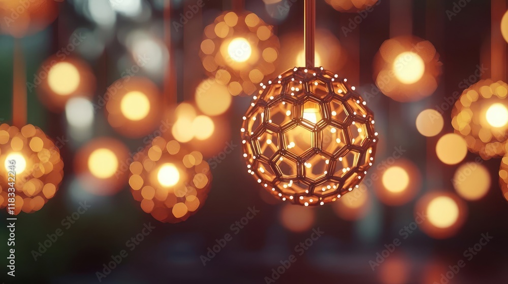 Poster dots abstract background idea. elegant pendant light fixtures creating a warm and inviting ambiance 