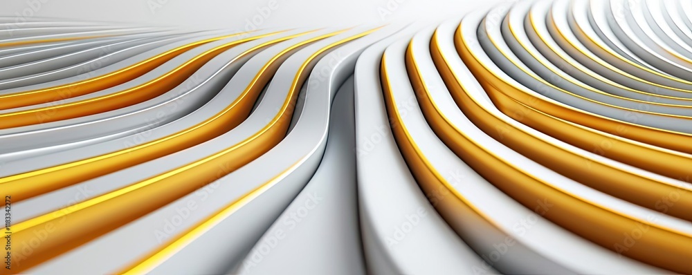 Poster floor abstract background idea. abstract curves in white and gold create a modern, elegant visual ex