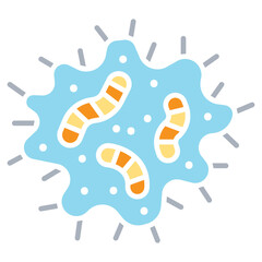 Virus icon in flat color style