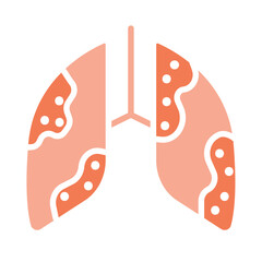 Lungs Cancer icon in flat color style