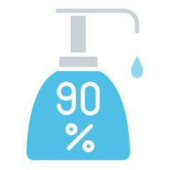 Alcohol gel icon in flat color style