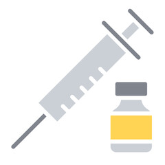 Vaccine icon in flat color style