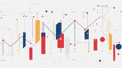 Abstract white background with Colorful charts and graphs with statistics to innovative analyze business potential and forecast future development of companies growth.