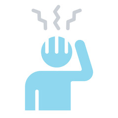 Headache icon in flat color style