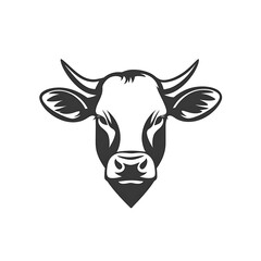 Fototapeta premium Black and white cow's head graphic design