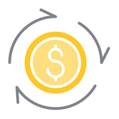 Fund icon in flat color style