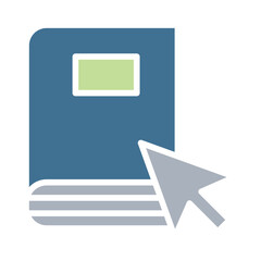 Online education icon in flat color style
