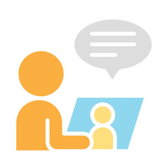 Study from home icon in flat color style