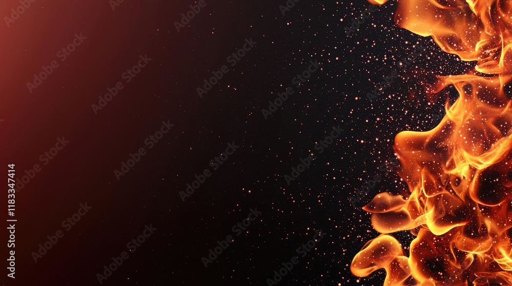 Poster fire abstract background concept. dynamic flames create an abstract background, showcasing fiery ene