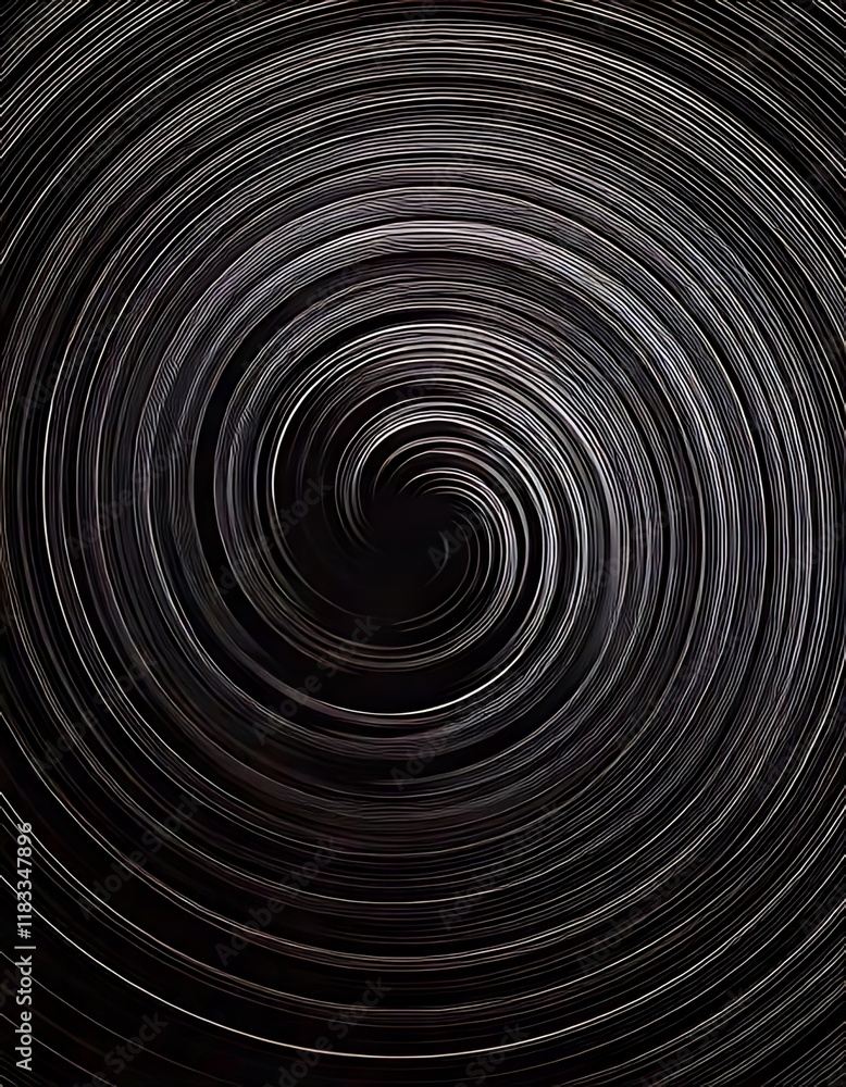 Poster concentric dark lines swirl, creating a captivating, spiraling vortex effect.