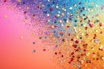 Rainbow confetti glitter backdrop, celebration, festive