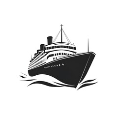 Vector illustration of a majestic cruise ship on the water.