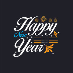 Happy New Year typography vector | Typography vector